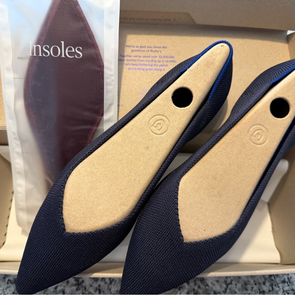 NWB Rothy’s The Point Slip On Shoes Maritime Navy - Picture 5 of 6